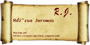 Rózsa Jeromos névjegykártya